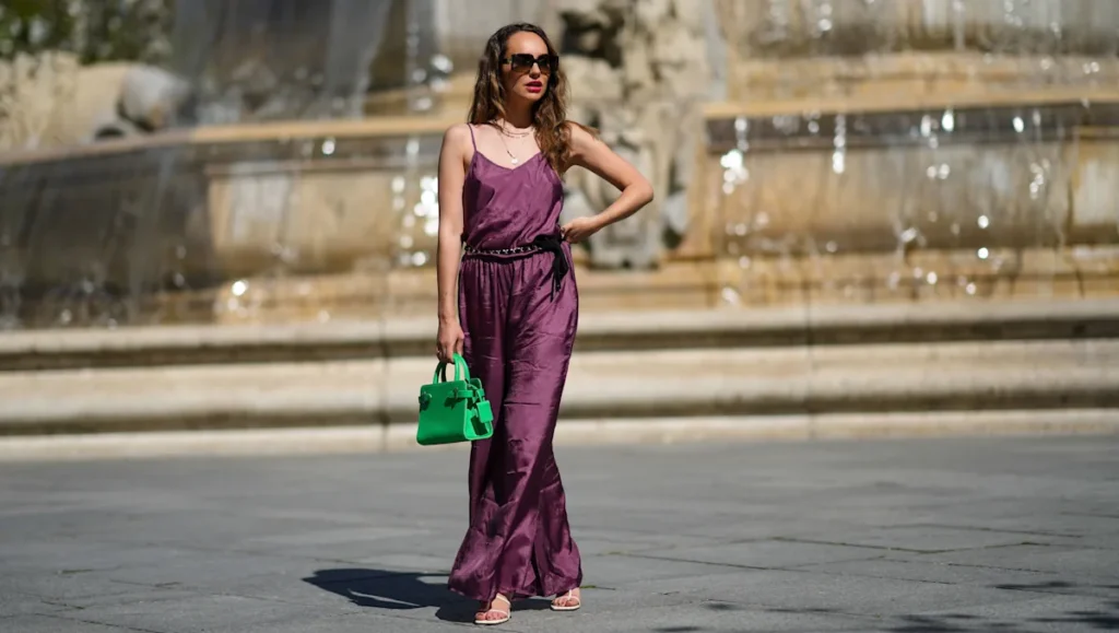 Lilac Jumpsuit with Belt Bag