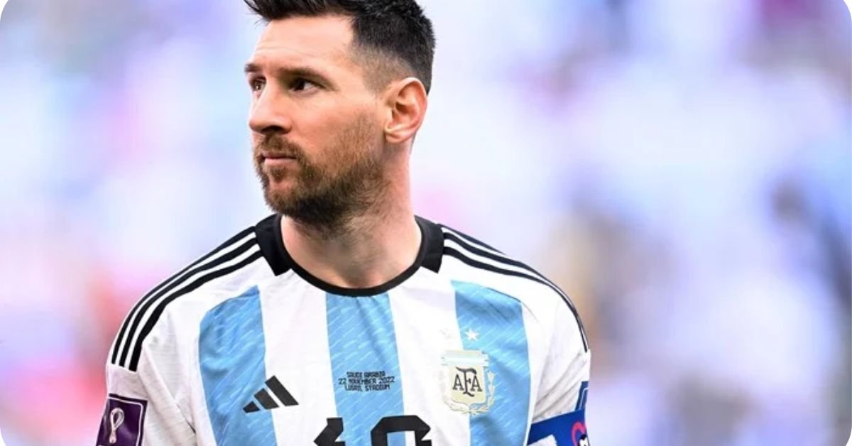 Lionel Messi looks