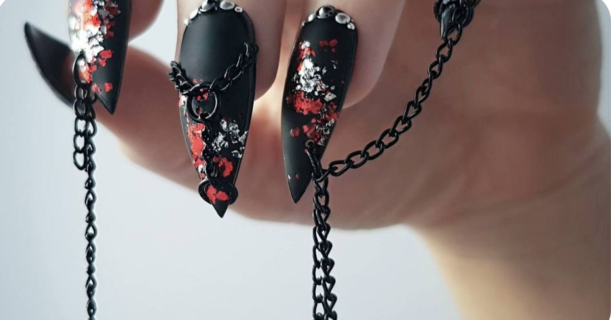 edgy stiletto nail art 