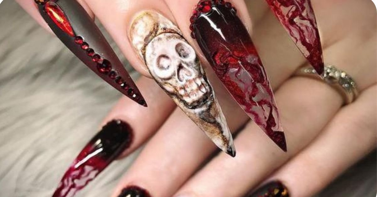 edgy stiletto nail art 
