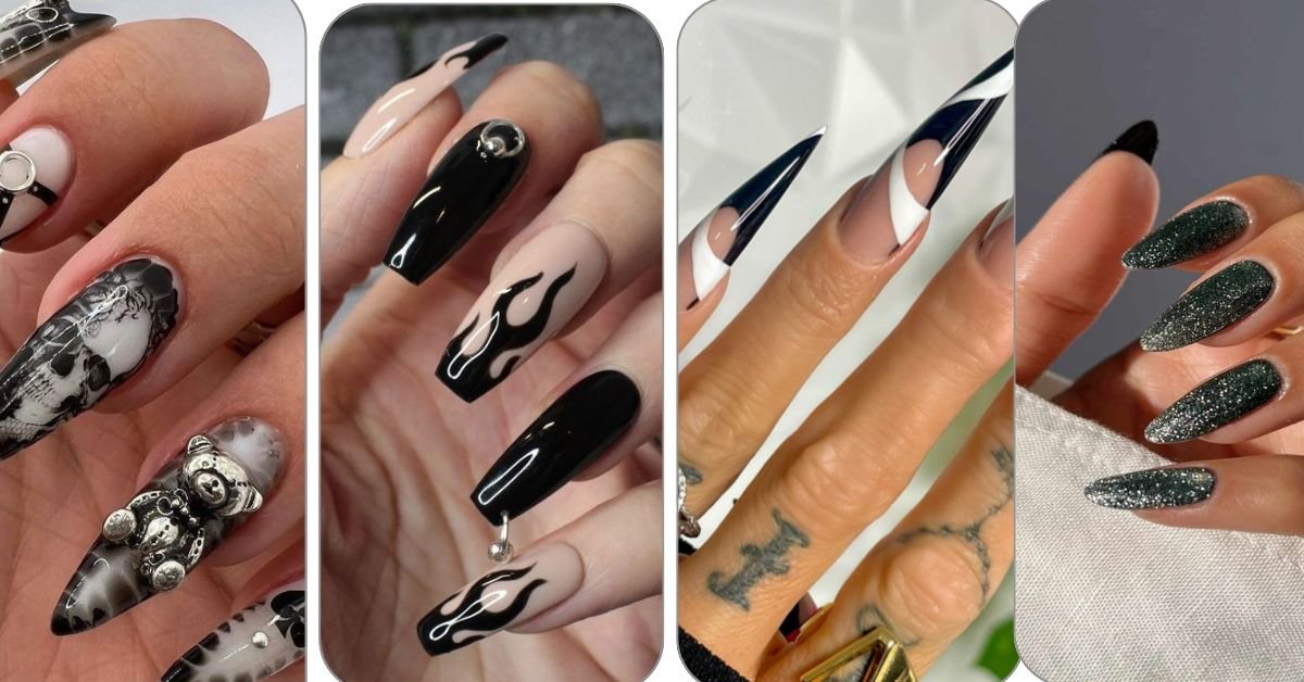 edgy stiletto nail art