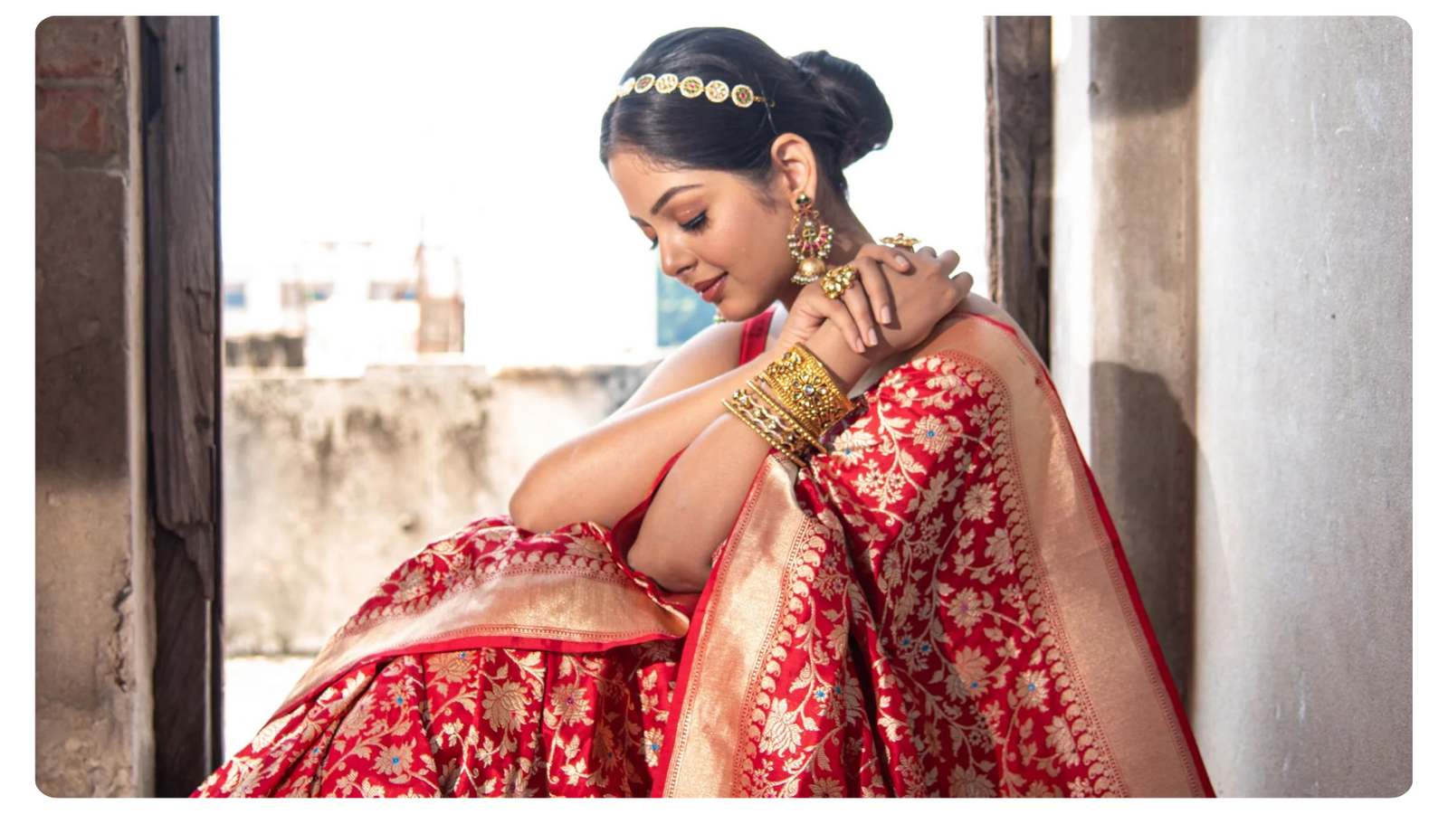 reception looks in saree