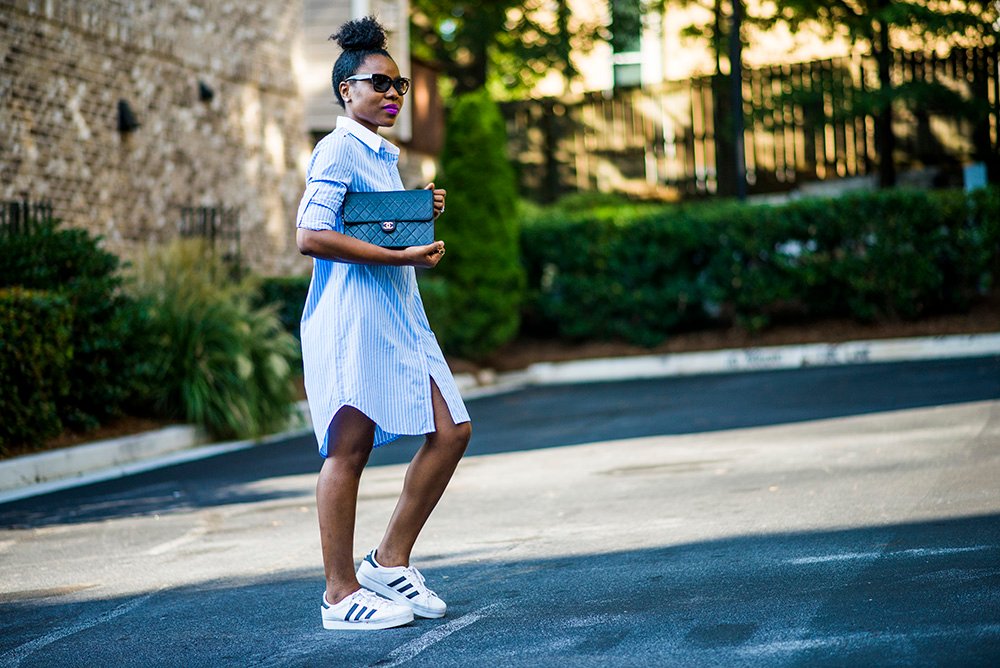 Shirt Dress + Sneakers