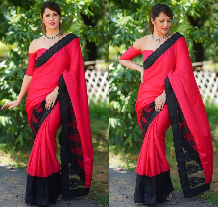 Saree with an Off-Shoulder Blouse