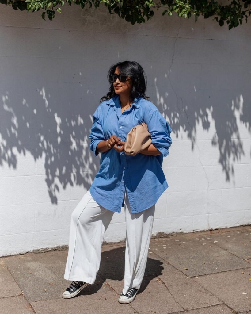Linen Shirt with White Pants
