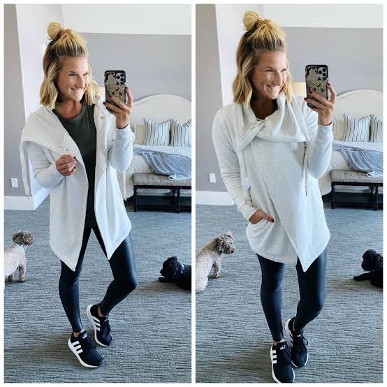Oversized Hoodie with Faux Leather Leggings